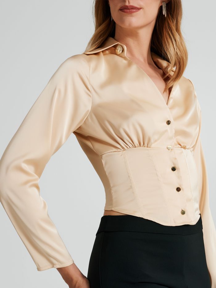 Blusa con stecche in rasetto  Rinascimento