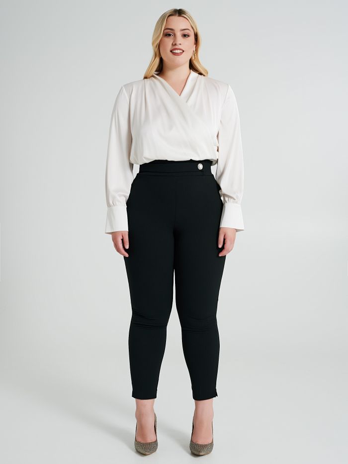 Pantaloni Curvy smocking in bistretch  Rinascimento