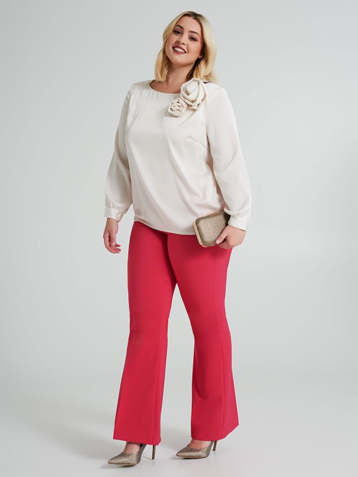 Curvy blouse with rose appliqué   Rinascimento