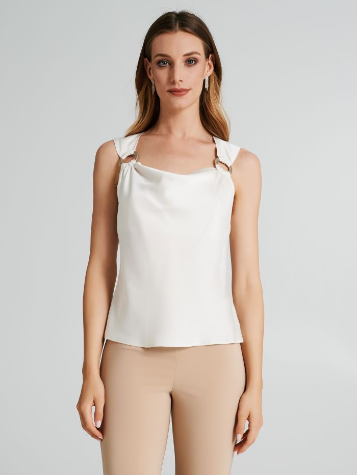 Blouse à anneaux en satin   Rinascimento