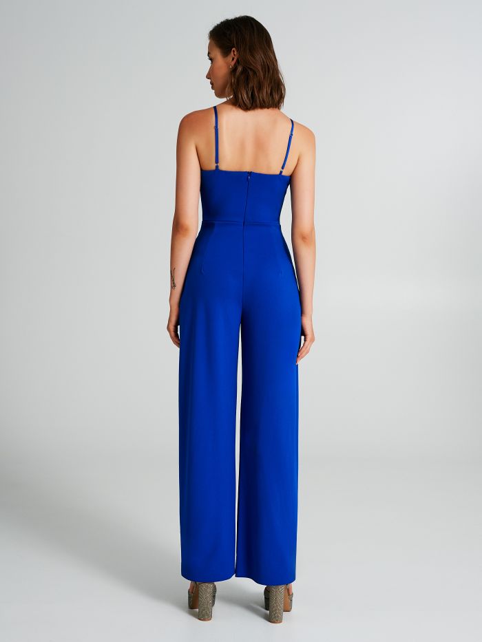 Jumpsuit with slits in scuba crepe  Rinascimento