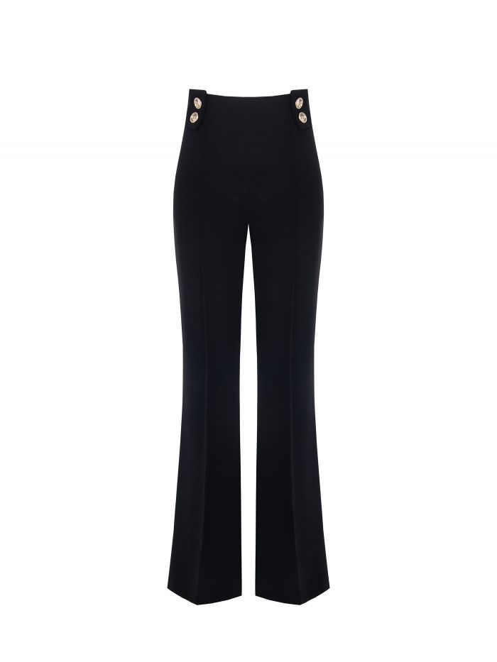 Trousers with 4 Buttons in Scuba Crepe  Rinascimento