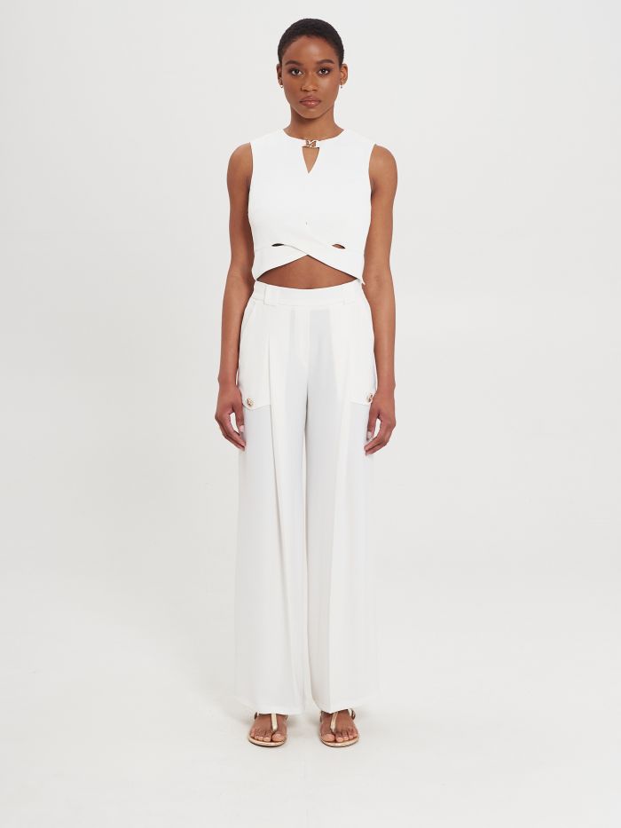 Crop top and flowy pants outlet