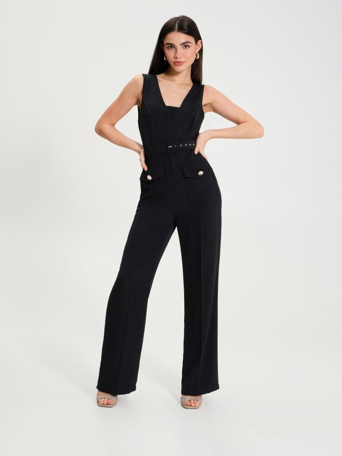 Cady jumpsuit with pockets and belt  Rinascimento