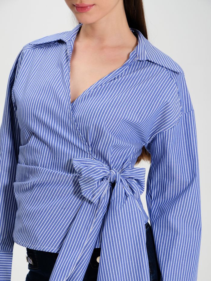 Camisa de rayas con nudo 100 % algodón  Rinascimento