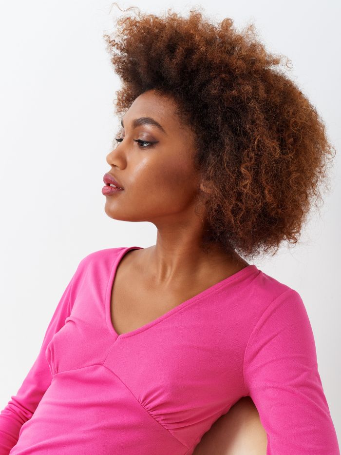 Fuchsia Long Sleeved Blouse NAIKE W-MG2055/Z248 BLUSA B238 Rinascimento