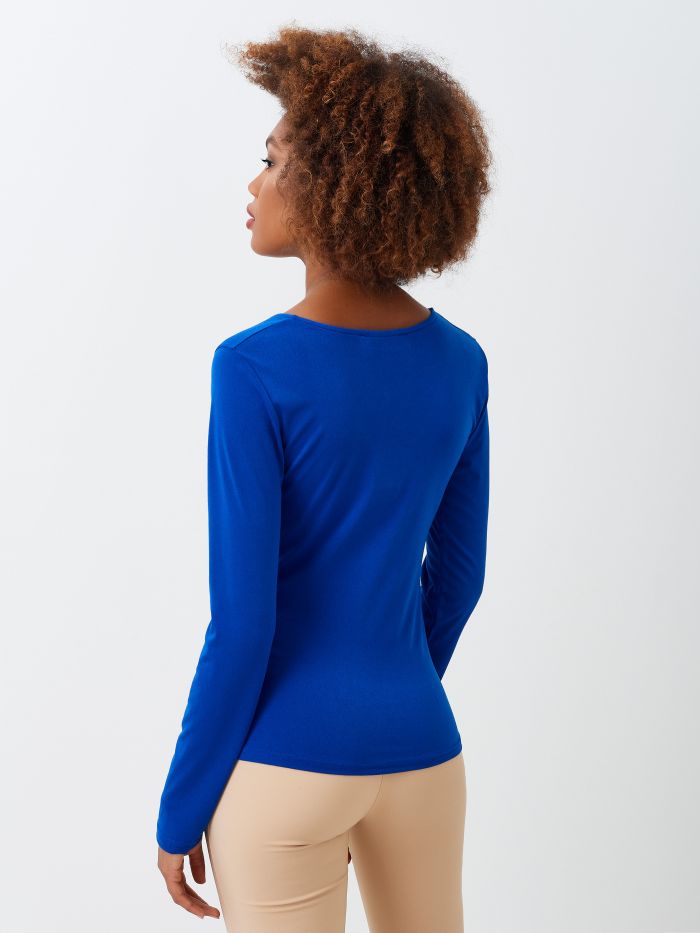 Blusa a Maniche Lunghe color Bluette NAIKE W-MG2055/Z248 BLUSA B534 Rinascimento