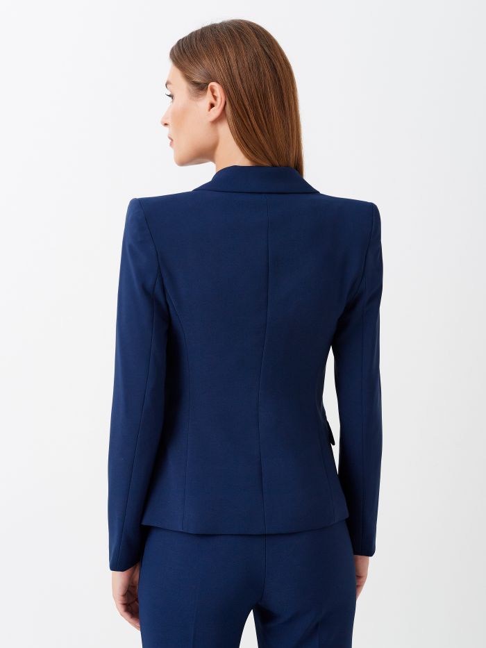 Blue Double-Breasted Jacket in Technical Fabric REWI 1.415.999-B/CT GIA DOPPIOPETTO B041 Rinascimento