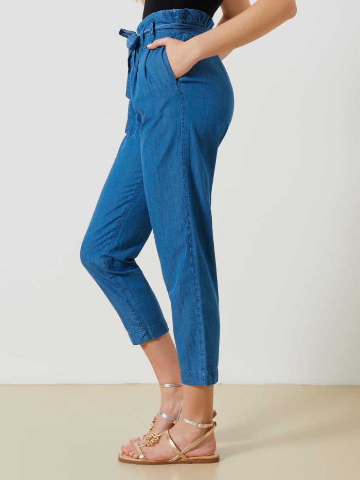 Pantaloni Denim con Fiocco   Rinascimento