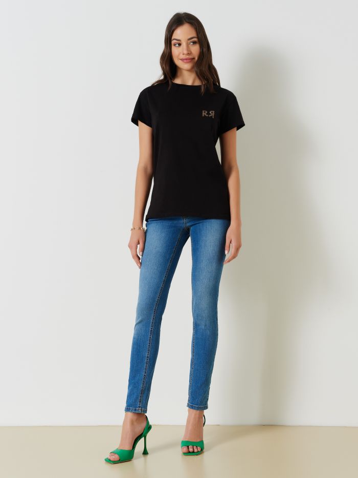 T-Shirt Monocolore con Logo  Rinascimento