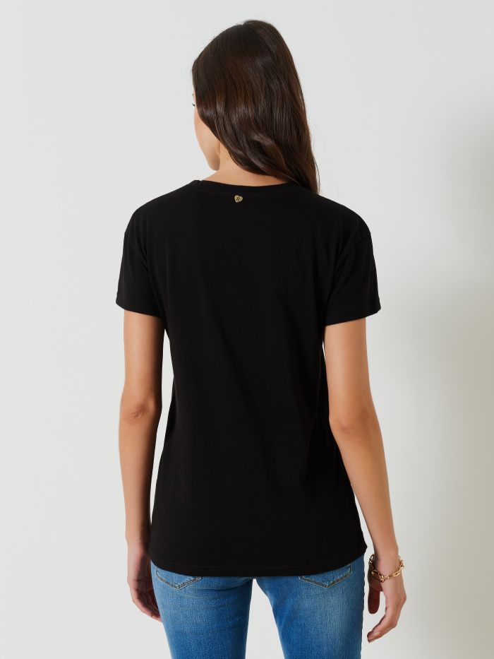 T-Shirt Monocolore con Logo  Rinascimento