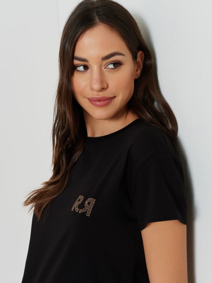 T-Shirt Monocolore con Logo  Rinascimento