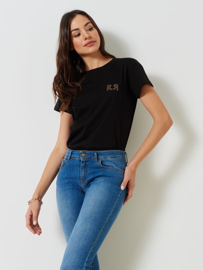 T-Shirt Monocolore con Logo  Rinascimento