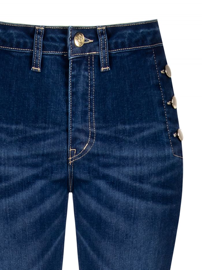 Flared Jeans with Flat Buttons  Rinascimento