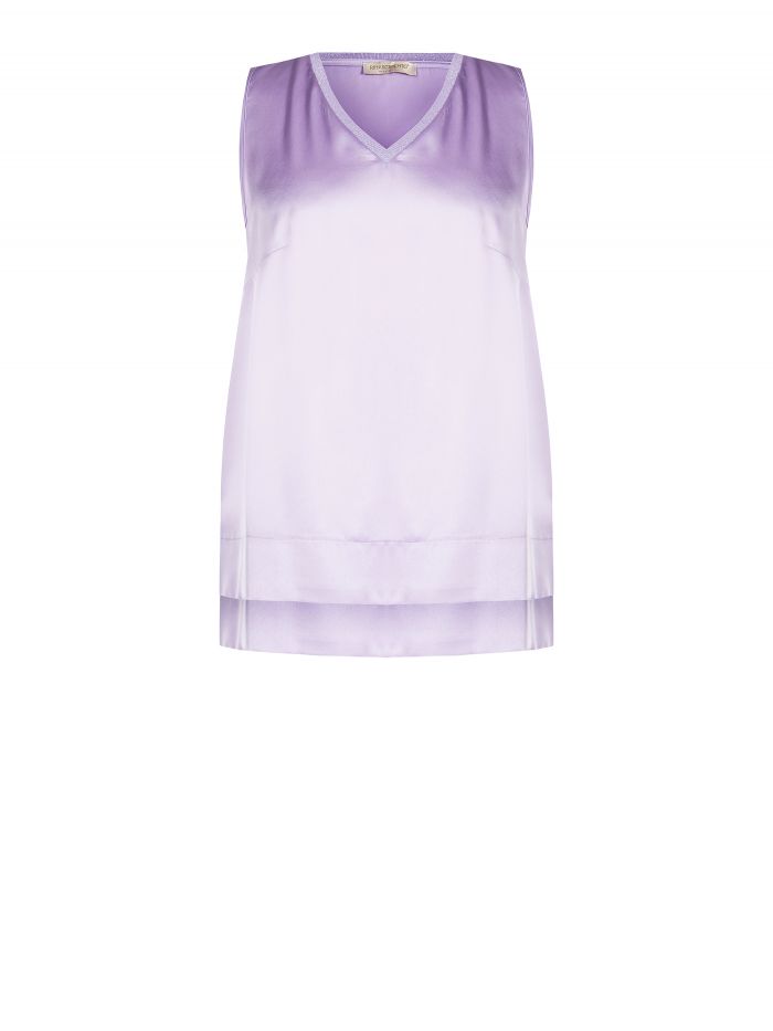 Top Curvy Scollo a V in Raso   Rinascimento