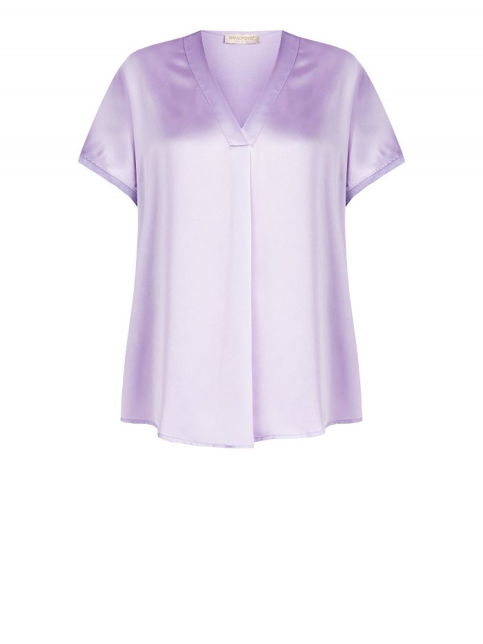Blusa Curvy Scollo a V in Raso  Rinascimento