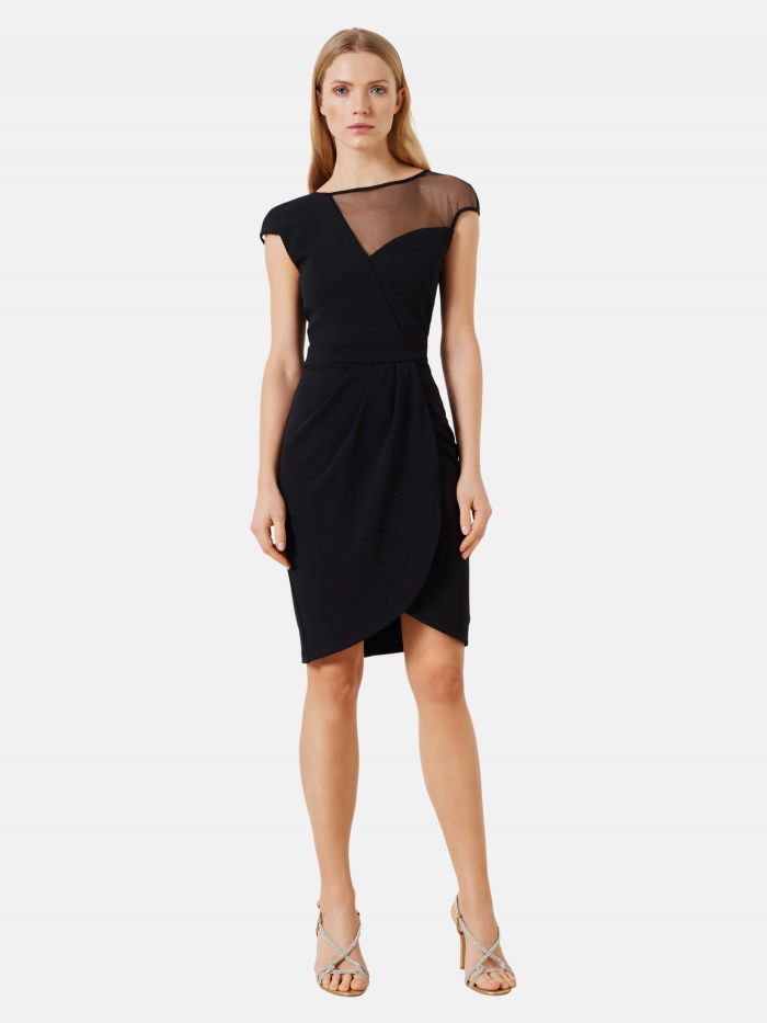 Robe fourreau avec empiècement en tulle  Rinascimento