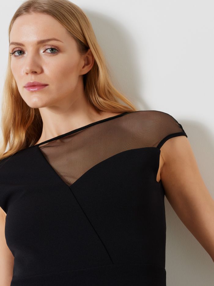 Robe fourreau avec empiècement en tulle  Rinascimento
