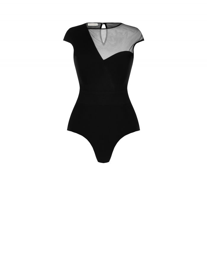 Bodysuit with Tulle Insert  Rinascimento