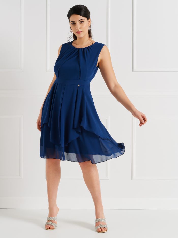 Curvy Knee-Length Dress with Frills  Rinascimento