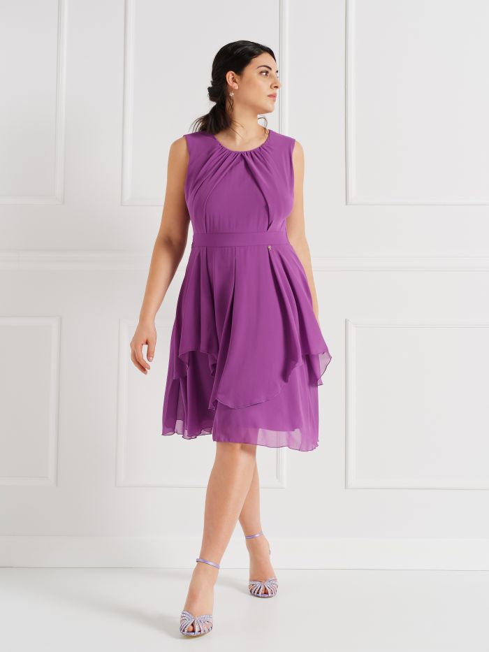 Curvy Knee-Length Dress with Frills  Rinascimento