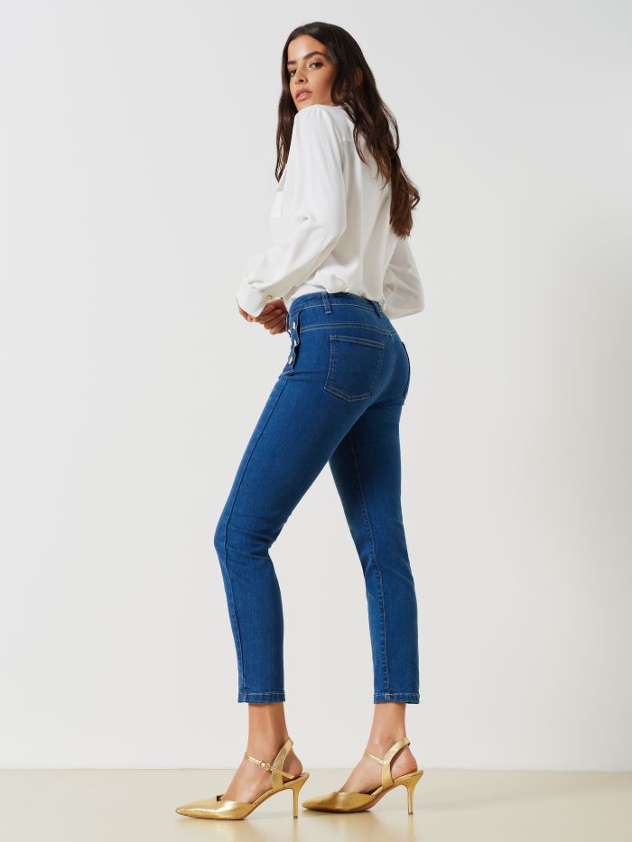 Jeans skinny à boutons visibles  Rinascimento