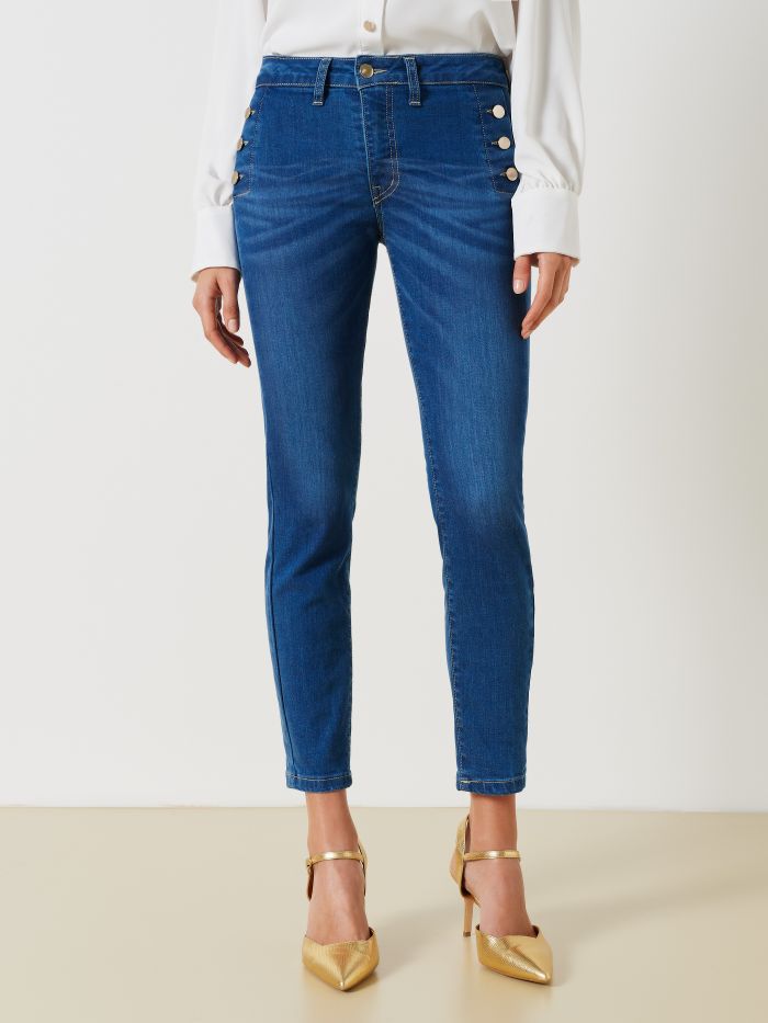 Jeans skinny à boutons visibles  Rinascimento