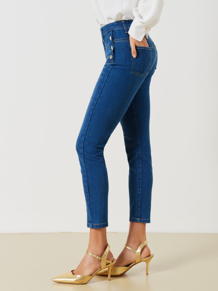 Jeans skinny à boutons visibles  Rinascimento