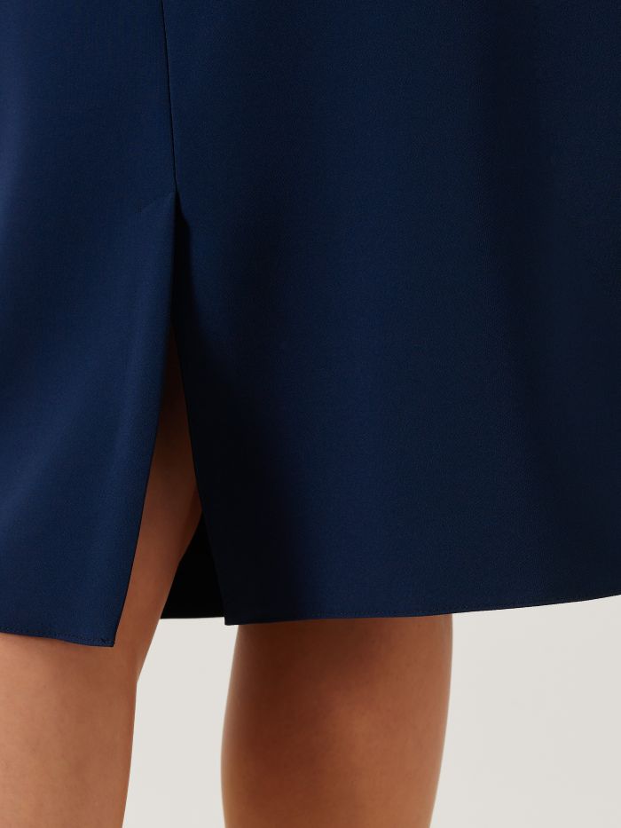 Blue Pencil Skirt in Technical Fabric.  Rinascimento