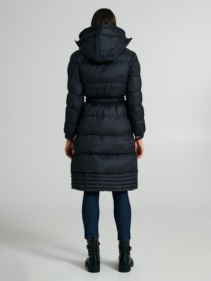 Medium Repreve® down jacket with belt  Rinascimento