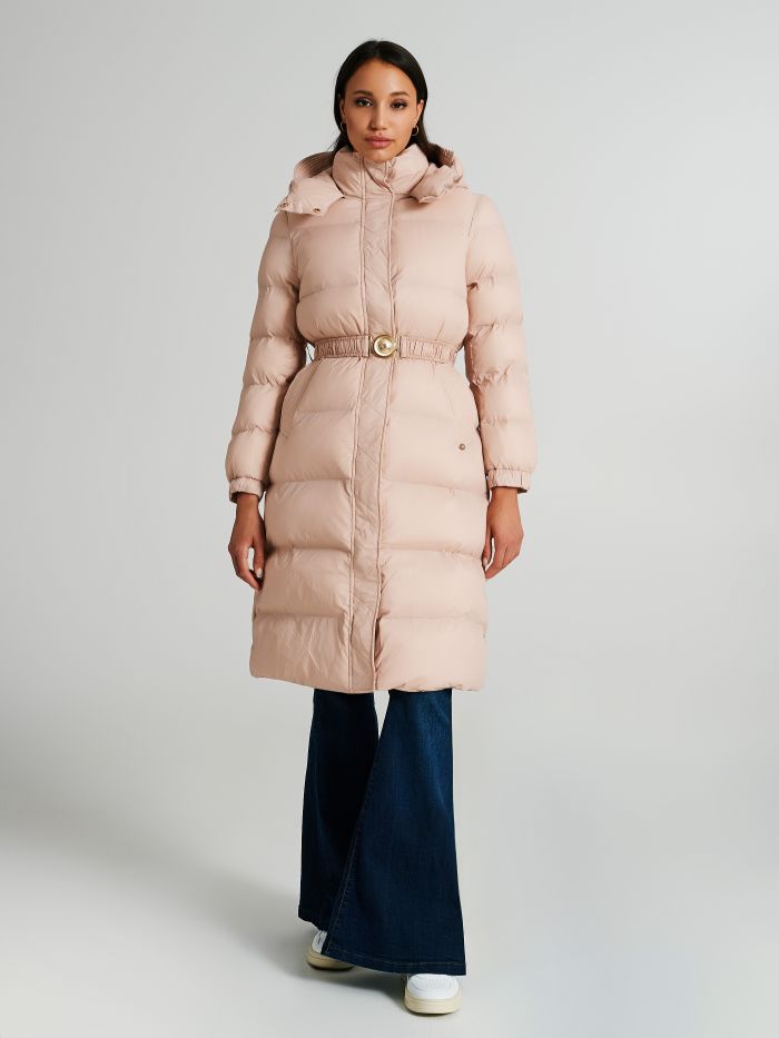 Medium Repreve® down jacket with belt  Rinascimento