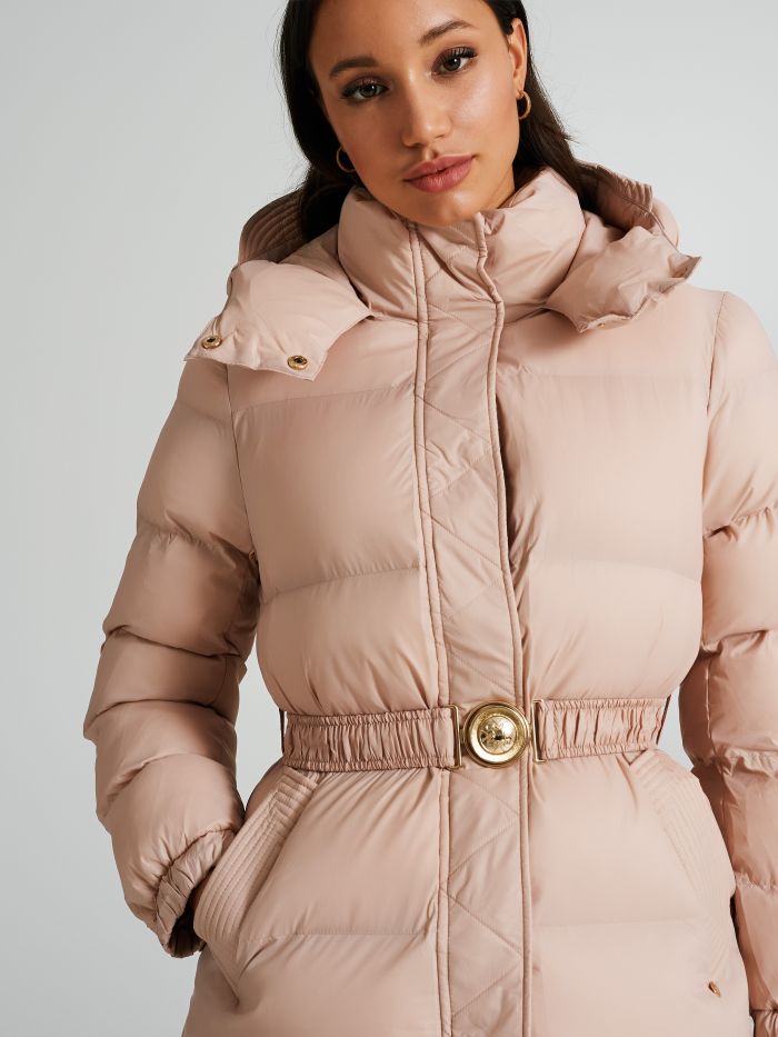 Medium Repreve® down jacket with belt  Rinascimento