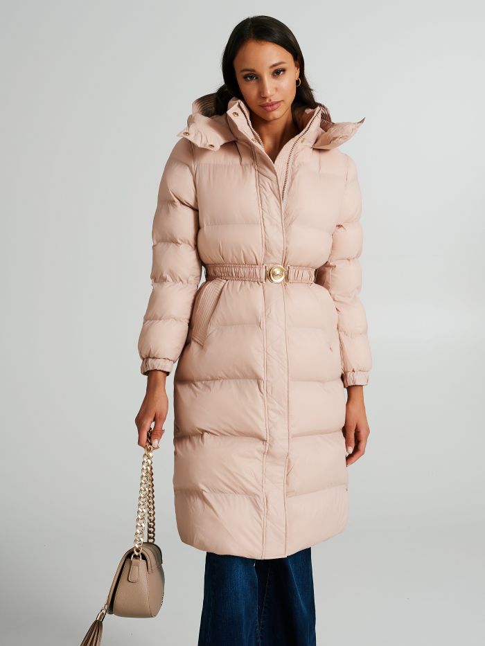 Medium Repreve® down jacket with belt  Rinascimento