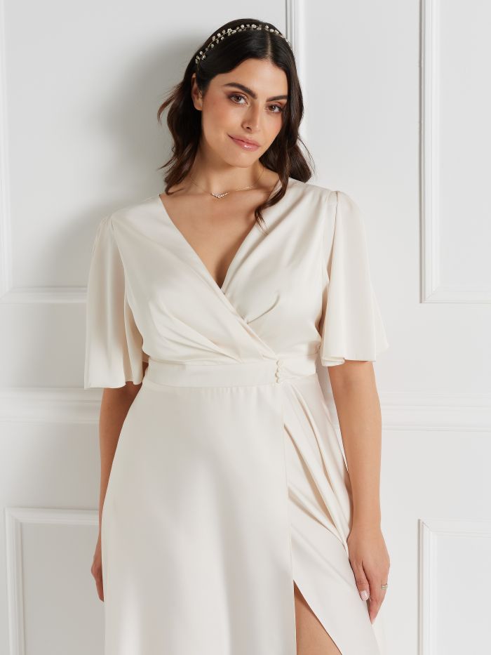 Abito Lungo Curvy  in Raso Linea Sposa  Rinascimento