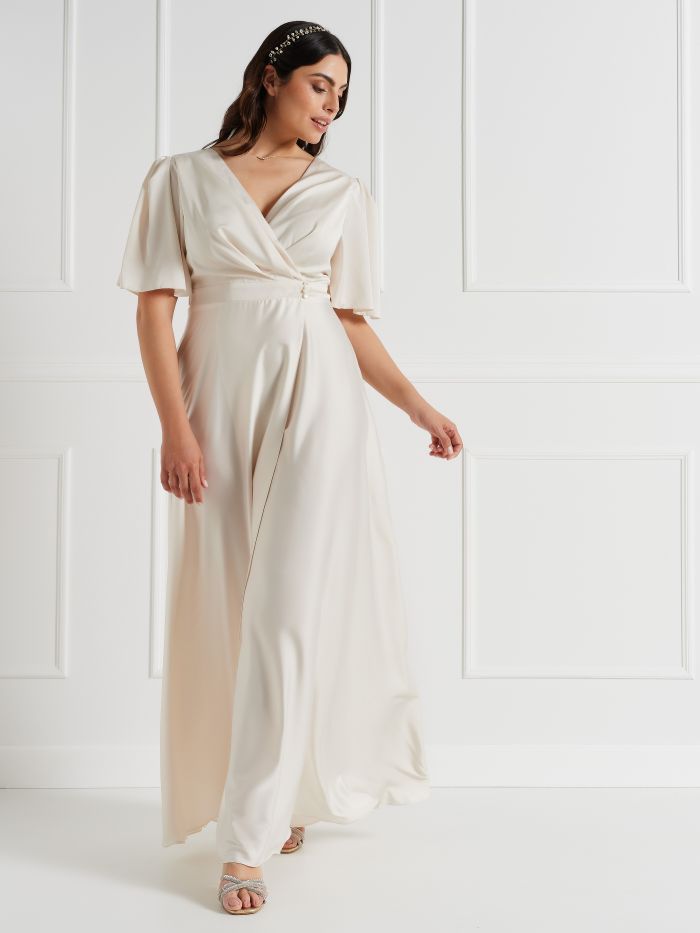 Abito Lungo Curvy  in Raso Linea Sposa  Rinascimento