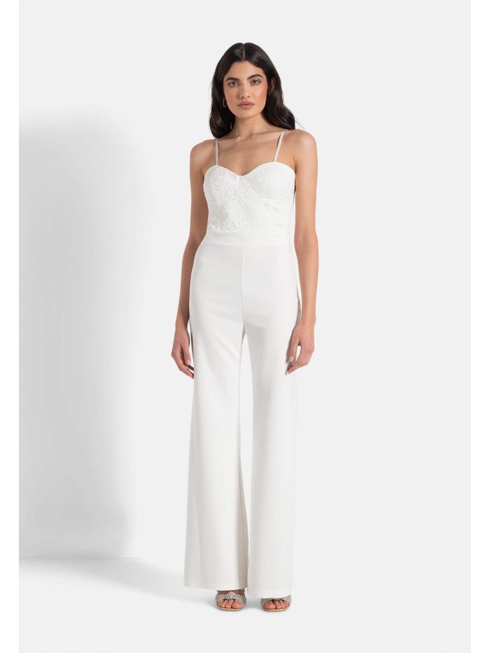 Bridal Collection Jumpsuit with Lace Bodice  Rinascimento
