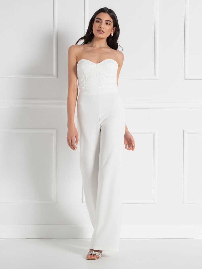 Bridal Collection Jumpsuit with Lace Bodice  Rinascimento