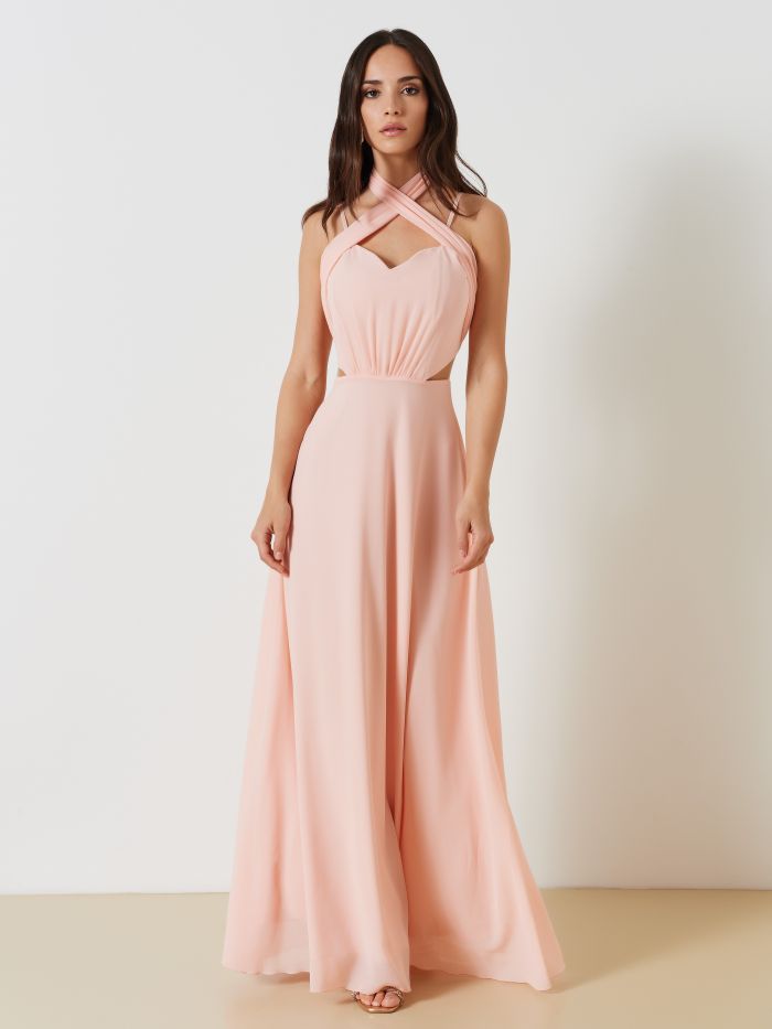 Georgette Dress with Cut-Out Detail  Rinascimento