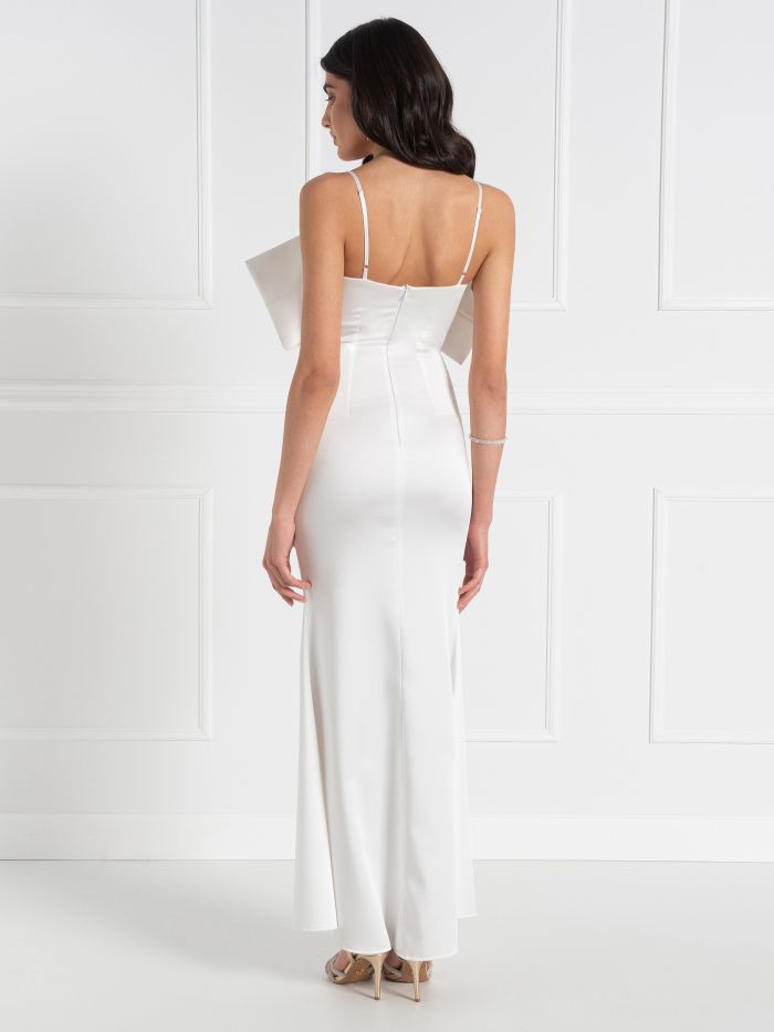 Bridal Collection Long Satin Dress with Bow  Rinascimento