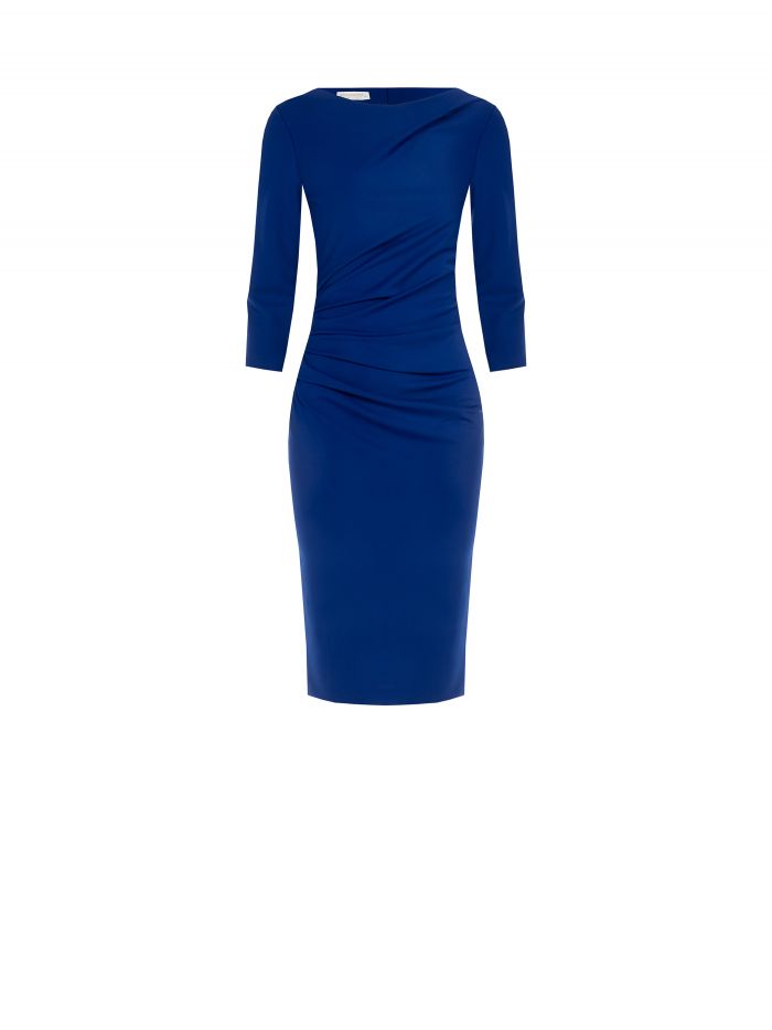 Milano-stitch sheath dress with gathered detail   Rinascimento