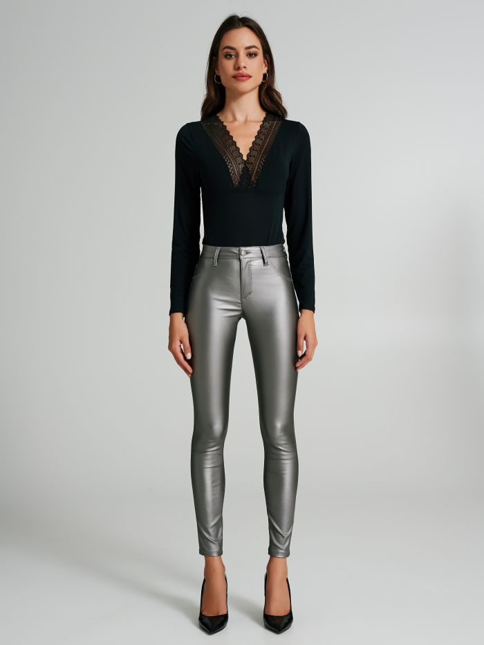 Faux leather skinny trousers  Rinascimento