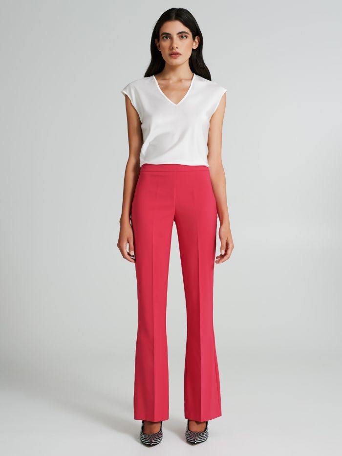 Mid-flared trousers in technical fabric  Rinascimento
