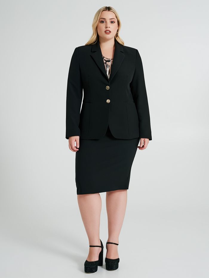 Veste curvy à deux boutons en tissu technique  Rinascimento