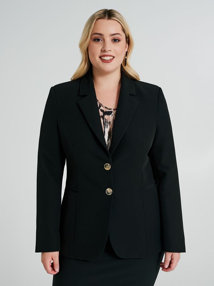 Veste curvy à deux boutons en tissu technique  Rinascimento