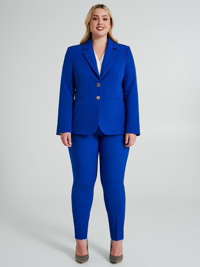 Curvy two-button jacket in technical fabric  Rinascimento