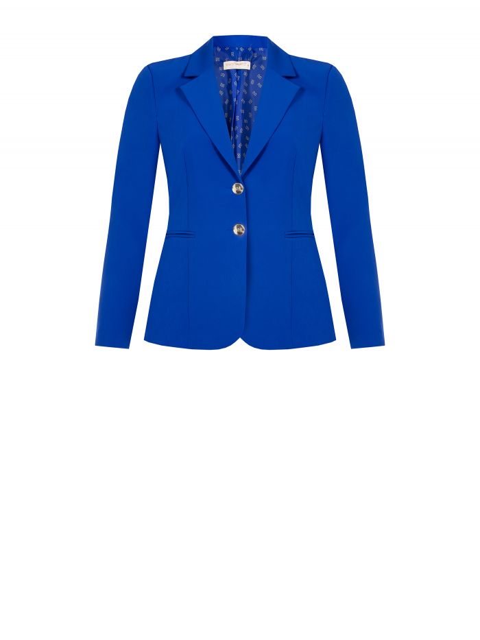 Curvy two-button jacket in technical fabric  Rinascimento