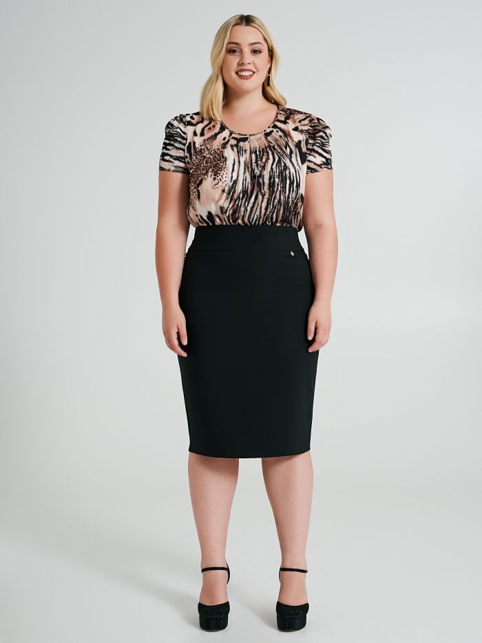 Gonna tubino Curvy con zip  Rinascimento