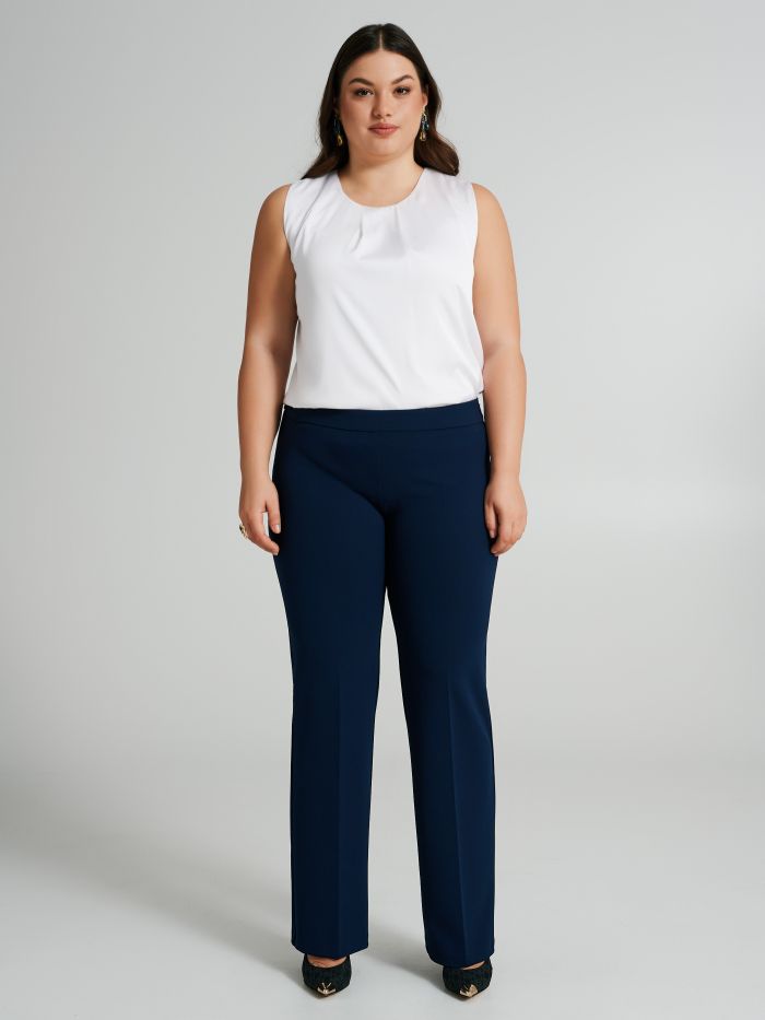 Curvy Palazzo-Hose aus Scuba-Kreppstoff  Rinascimento