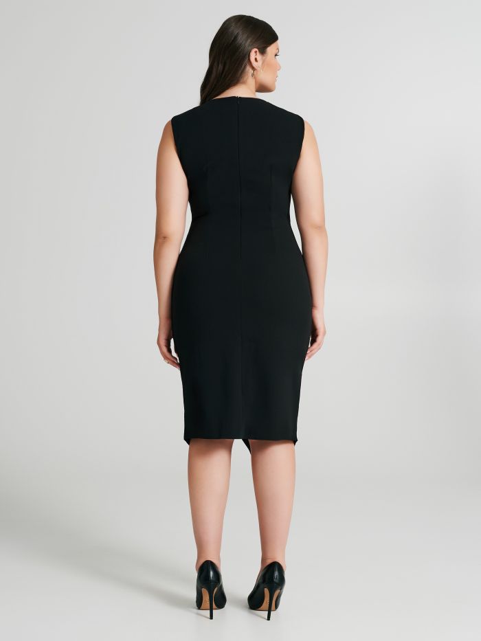 Abito tubino Curvy asimmetrico con arriccio  Rinascimento