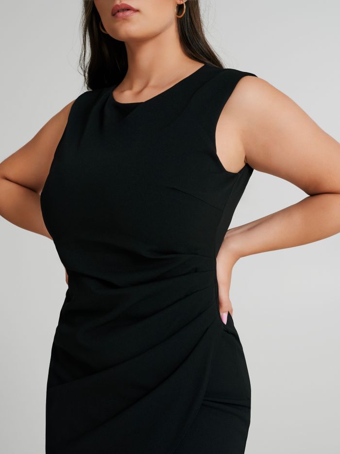 Abito tubino Curvy asimmetrico con arriccio  Rinascimento
